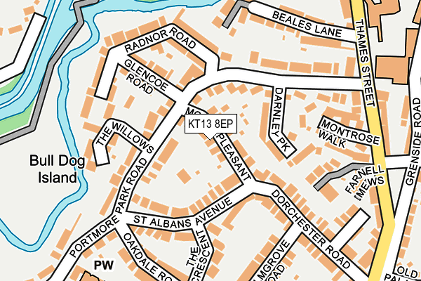 KT13 8EP map - OS OpenMap – Local (Ordnance Survey)