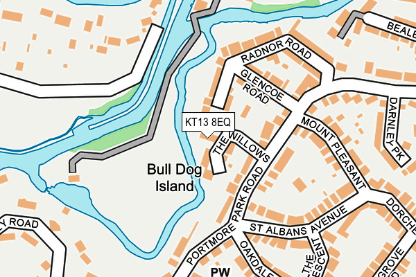 KT13 8EQ map - OS OpenMap – Local (Ordnance Survey)