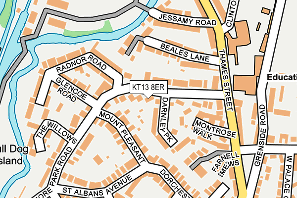 KT13 8ER map - OS OpenMap – Local (Ordnance Survey)