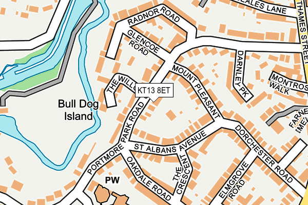 KT13 8ET map - OS OpenMap – Local (Ordnance Survey)