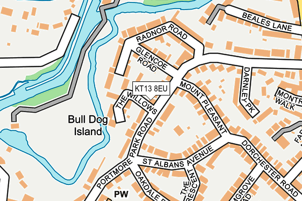 KT13 8EU map - OS OpenMap – Local (Ordnance Survey)