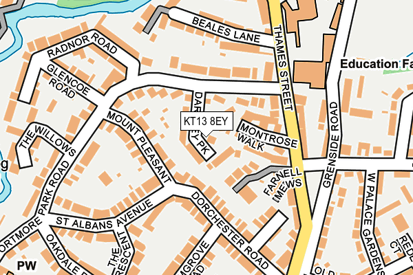 KT13 8EY map - OS OpenMap – Local (Ordnance Survey)