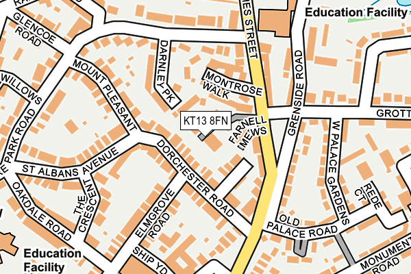 KT13 8FN map - OS OpenMap – Local (Ordnance Survey)