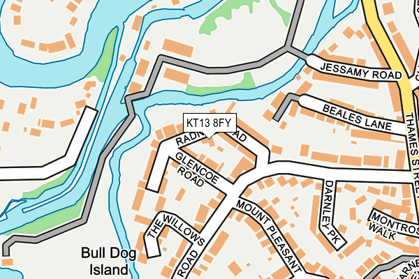 KT13 8FY map - OS OpenMap – Local (Ordnance Survey)