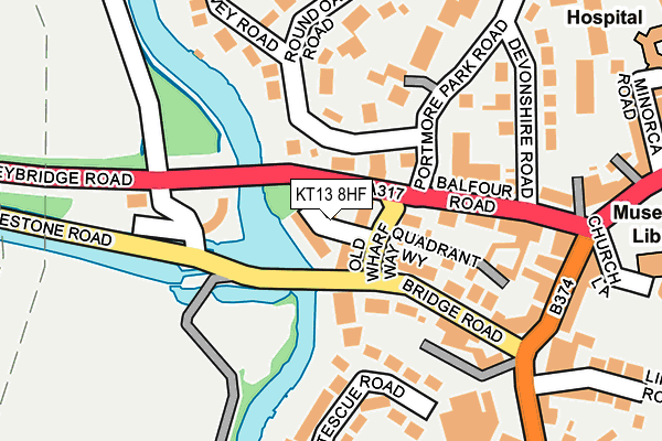KT13 8HF map - OS OpenMap – Local (Ordnance Survey)