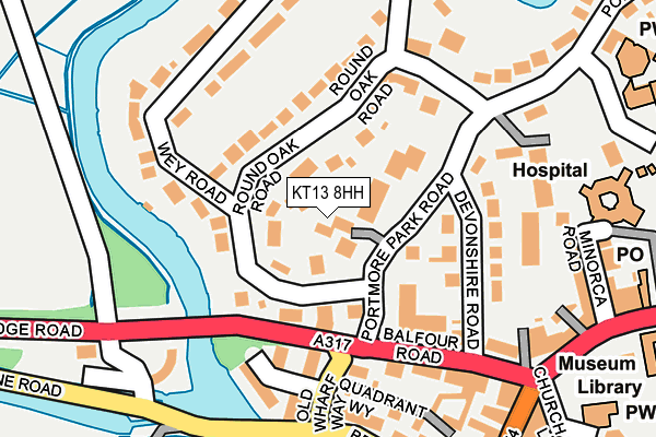 KT13 8HH map - OS OpenMap – Local (Ordnance Survey)