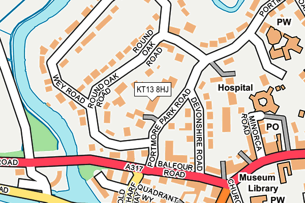 KT13 8HJ map - OS OpenMap – Local (Ordnance Survey)