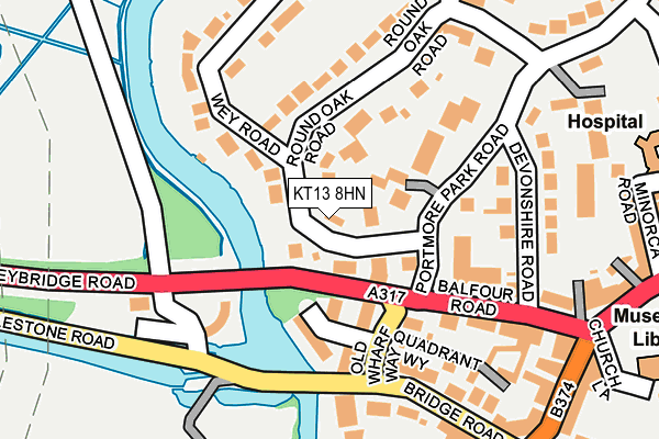 KT13 8HN map - OS OpenMap – Local (Ordnance Survey)