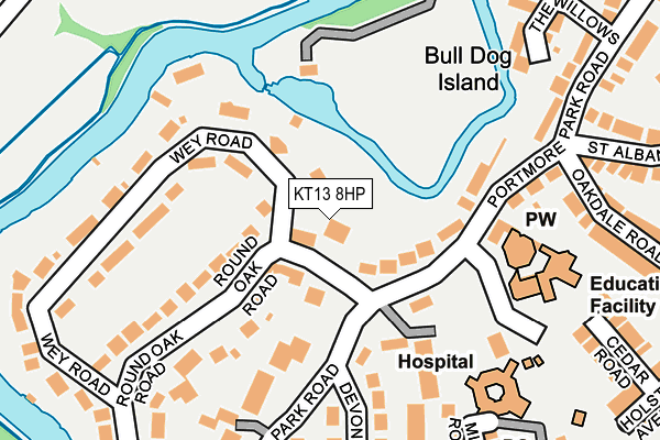 KT13 8HP map - OS OpenMap – Local (Ordnance Survey)