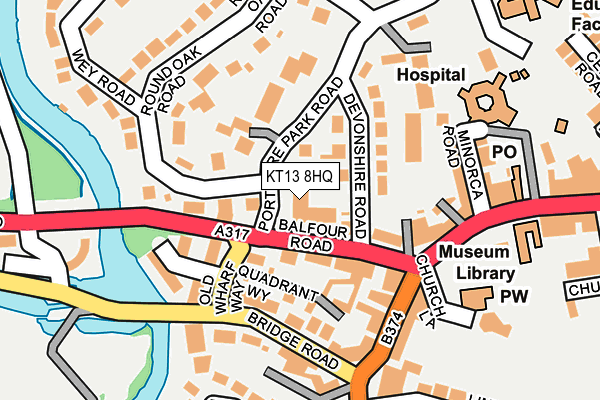 KT13 8HQ map - OS OpenMap – Local (Ordnance Survey)