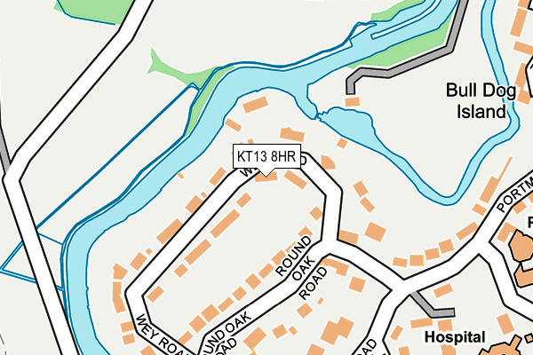 KT13 8HR map - OS OpenMap – Local (Ordnance Survey)