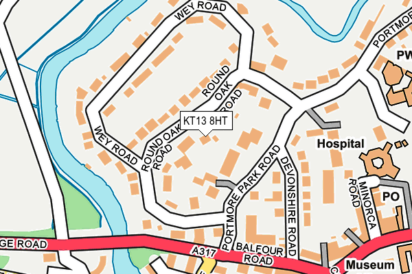 KT13 8HT map - OS OpenMap – Local (Ordnance Survey)