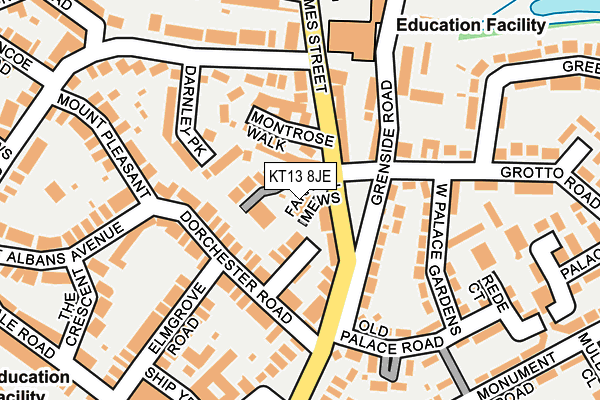 KT13 8JE map - OS OpenMap – Local (Ordnance Survey)