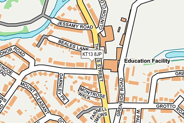 KT13 8JP map - OS OpenMap – Local (Ordnance Survey)