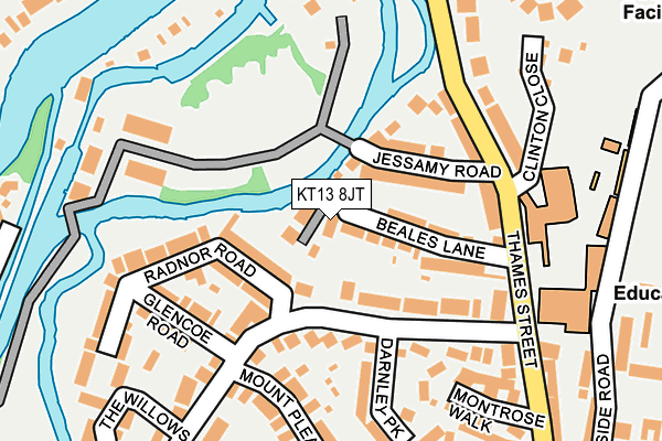 KT13 8JT map - OS OpenMap – Local (Ordnance Survey)