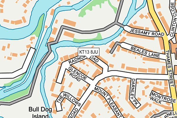 KT13 8JU map - OS OpenMap – Local (Ordnance Survey)