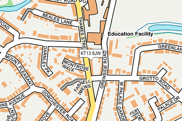 KT13 8JW map - OS OpenMap – Local (Ordnance Survey)