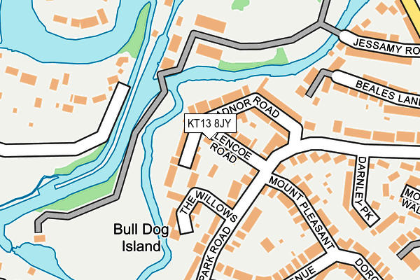 KT13 8JY map - OS OpenMap – Local (Ordnance Survey)