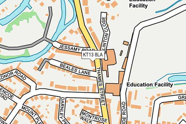 KT13 8LA map - OS OpenMap – Local (Ordnance Survey)