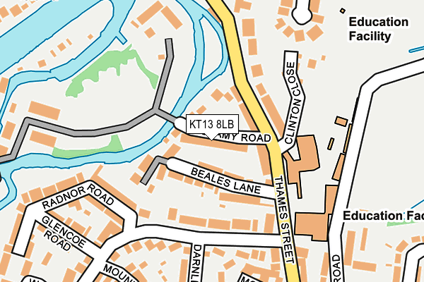 KT13 8LB map - OS OpenMap – Local (Ordnance Survey)