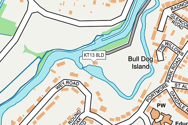 KT13 8LD map - OS OpenMap – Local (Ordnance Survey)