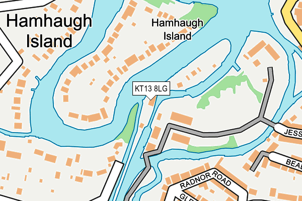 KT13 8LG map - OS OpenMap – Local (Ordnance Survey)