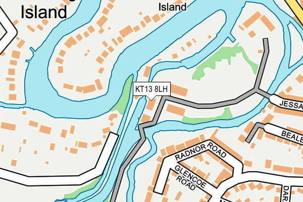 KT13 8LH map - OS OpenMap – Local (Ordnance Survey)