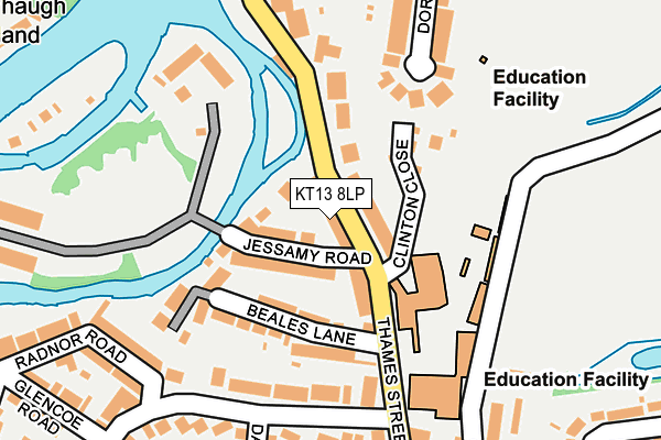 KT13 8LP map - OS OpenMap – Local (Ordnance Survey)