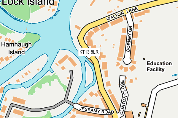 KT13 8LR map - OS OpenMap – Local (Ordnance Survey)