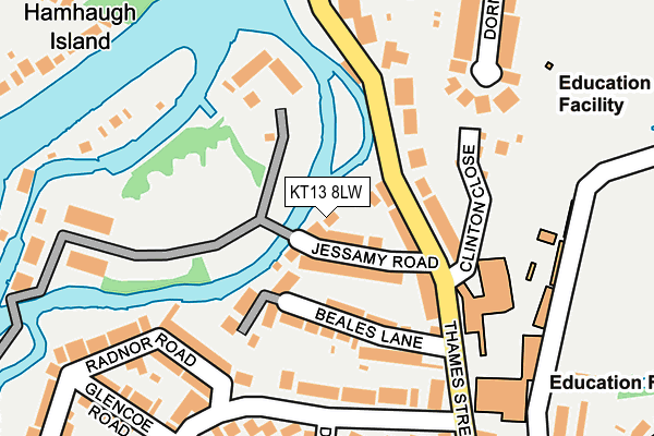 KT13 8LW map - OS OpenMap – Local (Ordnance Survey)