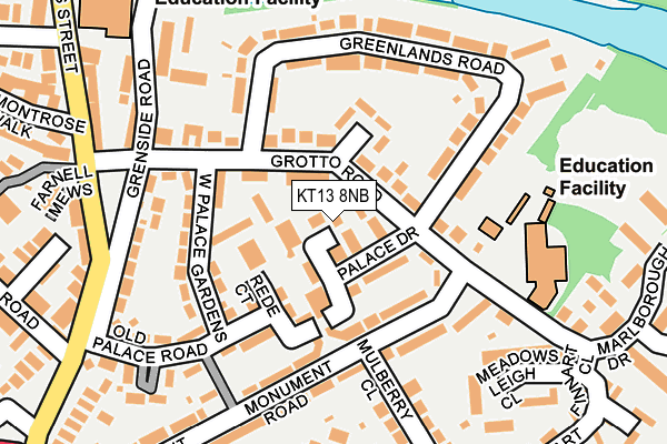 KT13 8NB map - OS OpenMap – Local (Ordnance Survey)