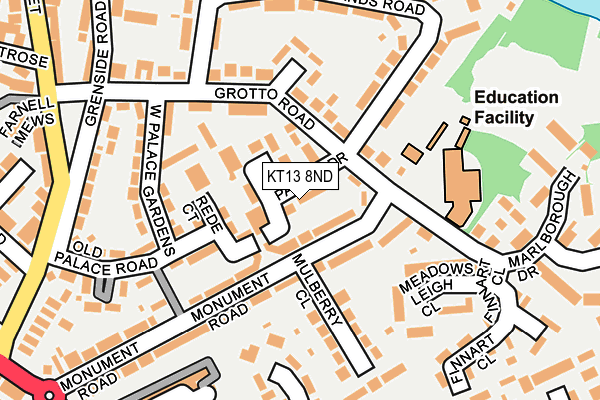 KT13 8ND map - OS OpenMap – Local (Ordnance Survey)