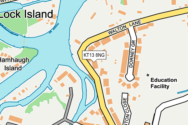 KT13 8NG map - OS OpenMap – Local (Ordnance Survey)