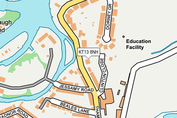 KT13 8NH map - OS OpenMap – Local (Ordnance Survey)