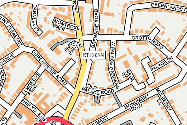 KT13 8NN map - OS OpenMap – Local (Ordnance Survey)