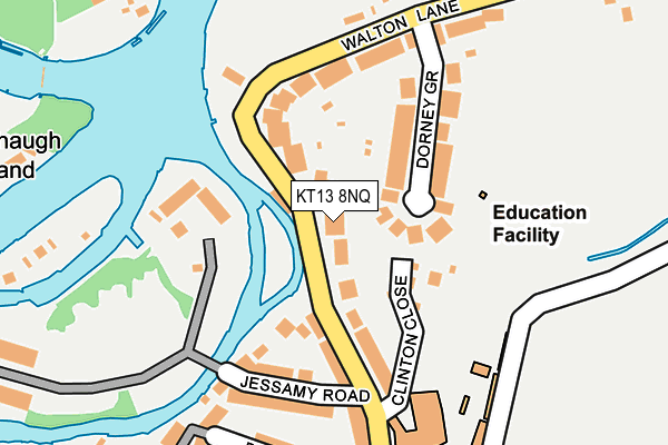 KT13 8NQ map - OS OpenMap – Local (Ordnance Survey)