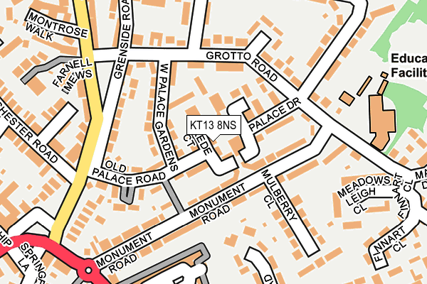KT13 8NS map - OS OpenMap – Local (Ordnance Survey)