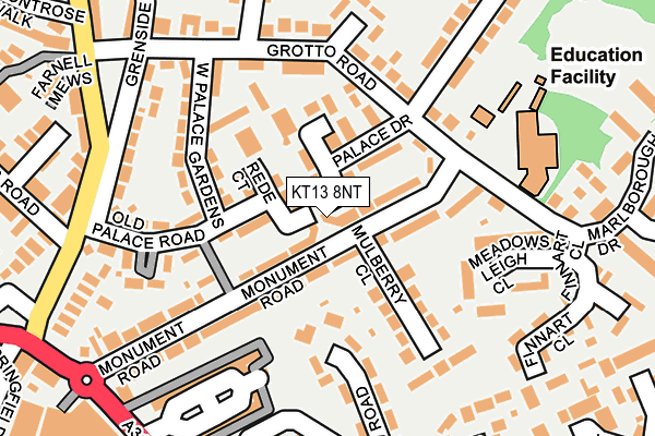 KT13 8NT map - OS OpenMap – Local (Ordnance Survey)