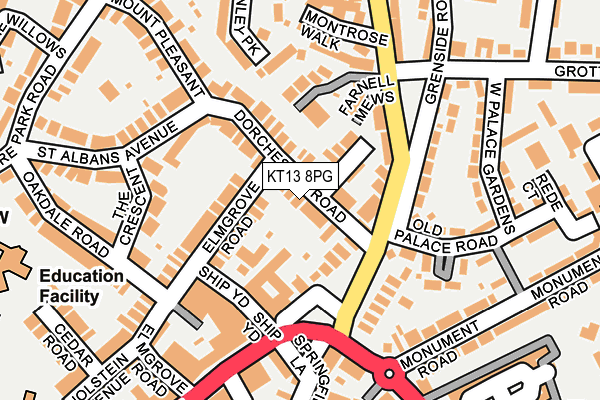 KT13 8PG map - OS OpenMap – Local (Ordnance Survey)