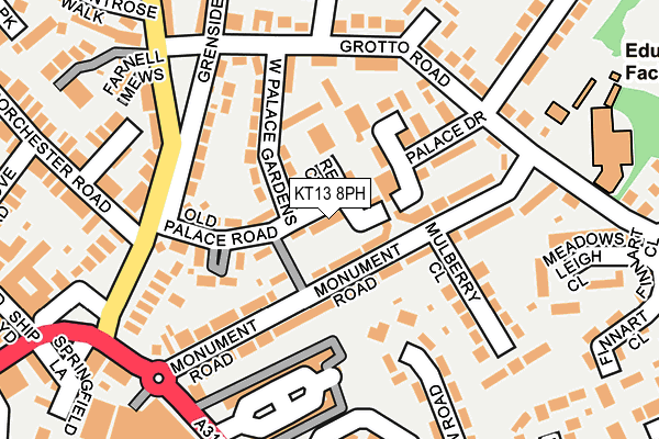 KT13 8PH map - OS OpenMap – Local (Ordnance Survey)