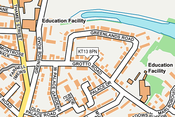 KT13 8PN map - OS OpenMap – Local (Ordnance Survey)