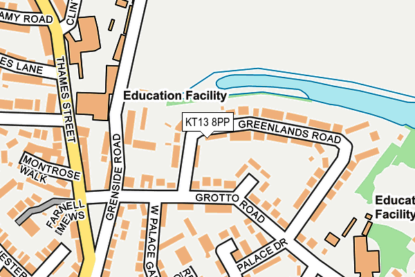 KT13 8PP map - OS OpenMap – Local (Ordnance Survey)