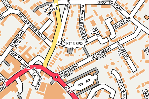 KT13 8PQ map - OS OpenMap – Local (Ordnance Survey)