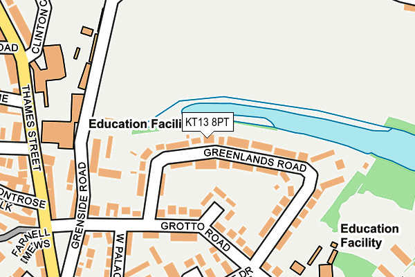 KT13 8PT map - OS OpenMap – Local (Ordnance Survey)