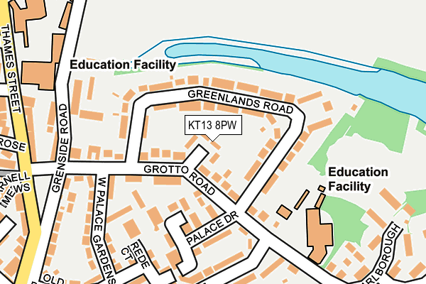 KT13 8PW map - OS OpenMap – Local (Ordnance Survey)