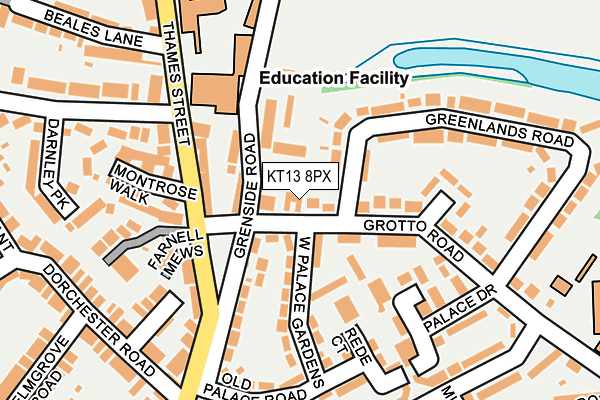 KT13 8PX map - OS OpenMap – Local (Ordnance Survey)