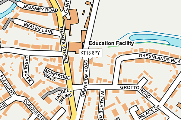 KT13 8PY map - OS OpenMap – Local (Ordnance Survey)