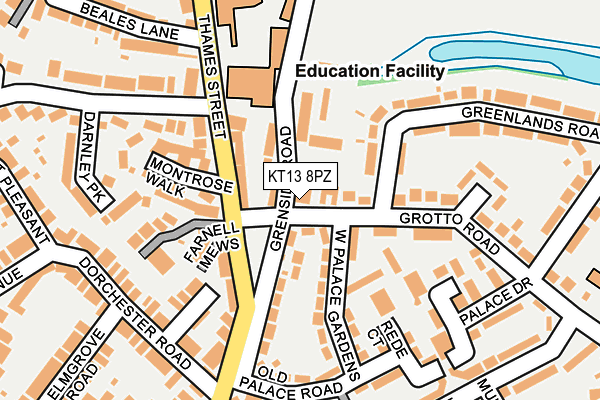 KT13 8PZ map - OS OpenMap – Local (Ordnance Survey)
