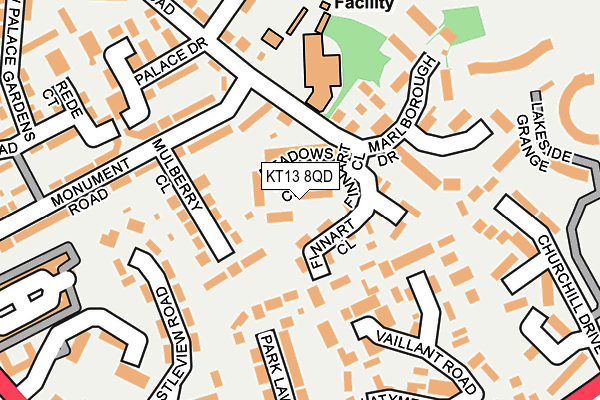 KT13 8QD map - OS OpenMap – Local (Ordnance Survey)