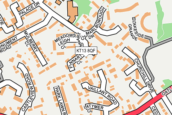 KT13 8QF map - OS OpenMap – Local (Ordnance Survey)